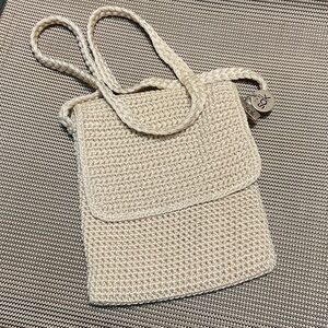Sak Elegant Cream Knit Tote Bag